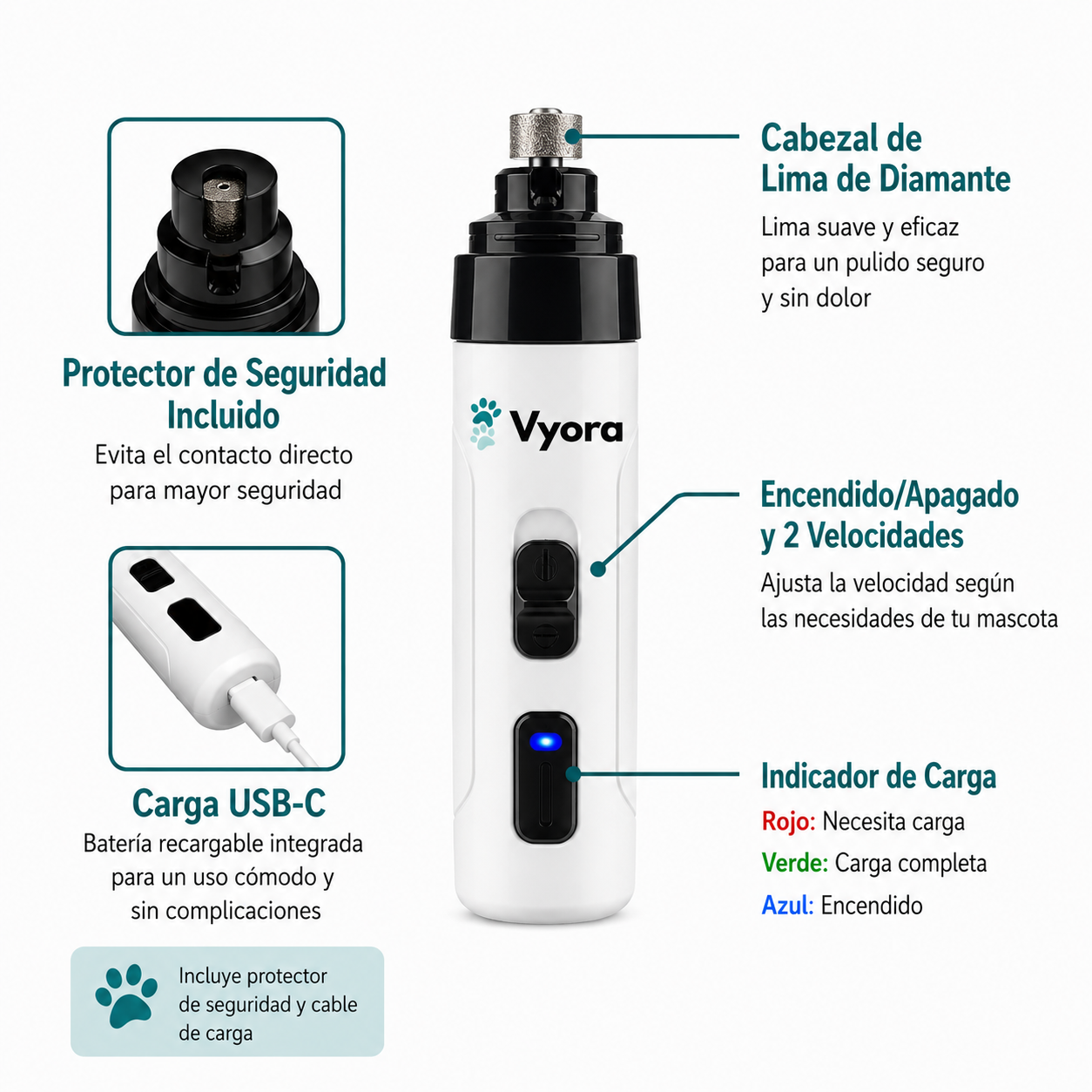 Vyora™ Lima Silenciosa para Mascotas